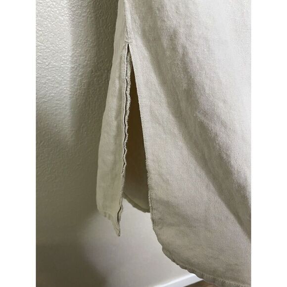 Rewash brand Size M Linen Wide Leg Capri Sailor Button Pants Raw Waist Y2K - Picture 3 of 9